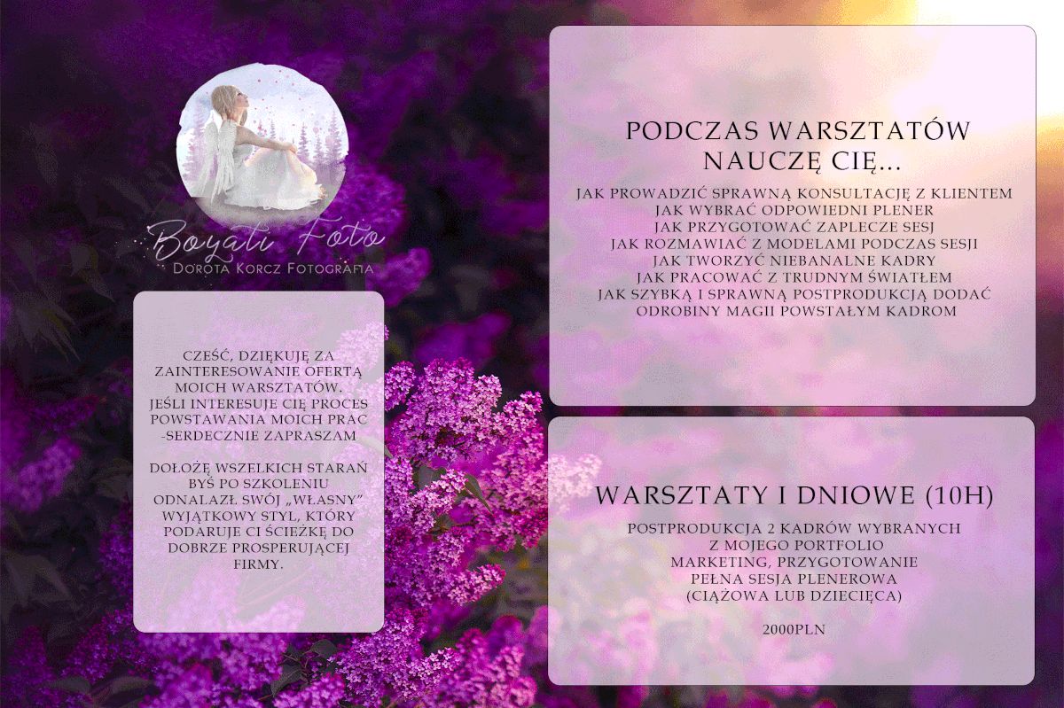 Plakat warsztatów fotograficznych w Radomiu - Dorota Korcz